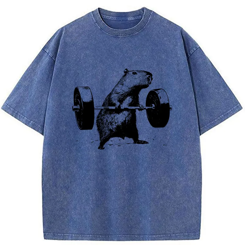 Tokyo-Tiger Capybara Fitness Washed T-Shirt