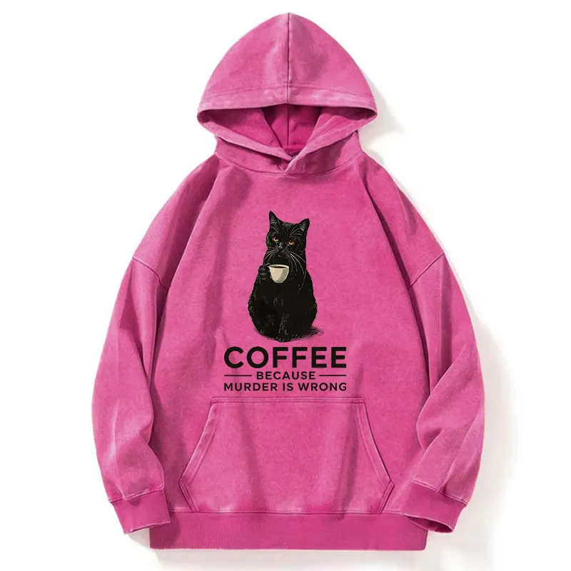Tokyo-Tiger Can't Commit Murder So I'll Drink Coffee Washed Hoodie