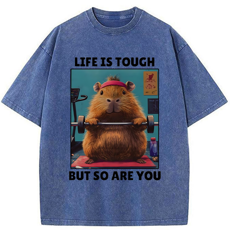 Tokyo-Tiger Withstand Tough Funny Washed T-Shirt