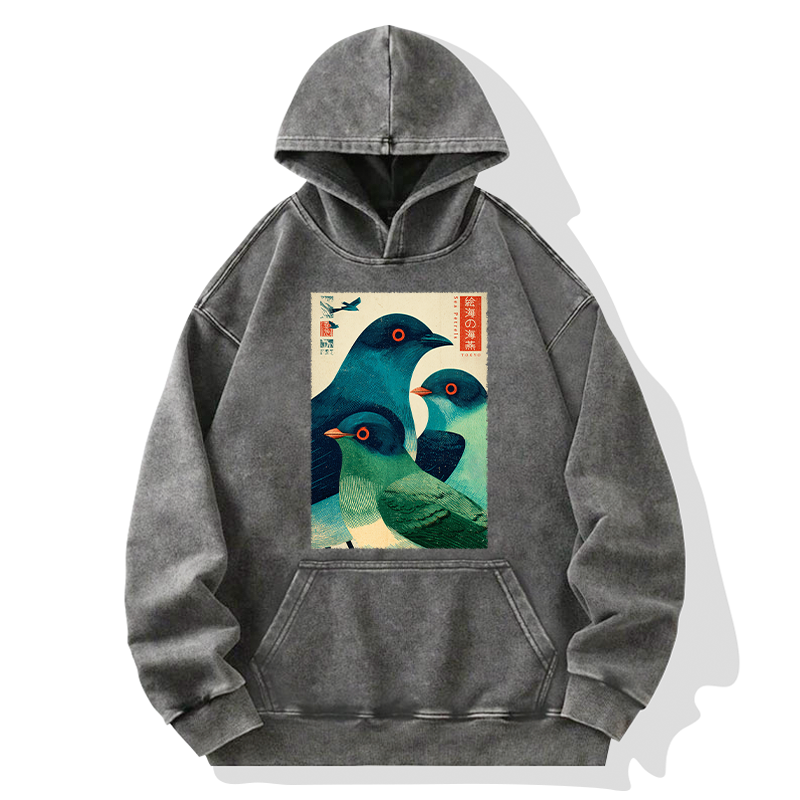 Tokyo-Tiger Petrels Of The Painted Sea Washed Hoodie