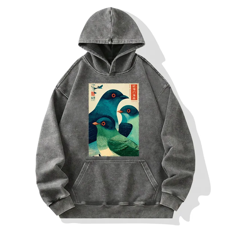 Tokyo-Tiger Petrels Of The Painted Sea Washed Hoodie
