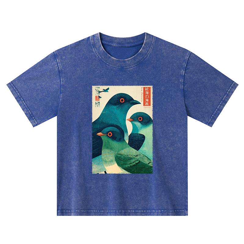 Tokyo-Tiger Petrels Of The Painted Sea Kids Washed T-Shirt