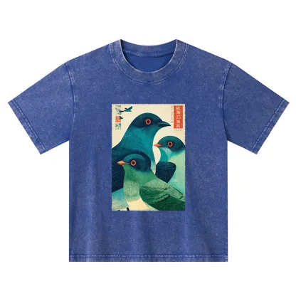 Tokyo-Tiger Petrels Of The Painted Sea Kids Washed T-Shirt