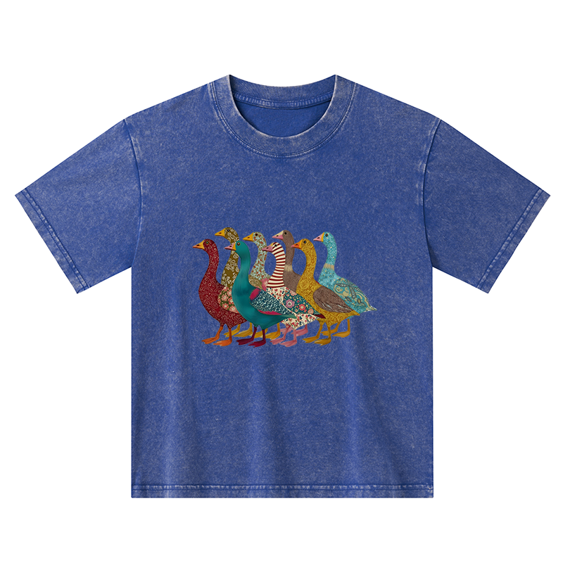 Tokyo-Tiger All Kinds Of Ducks Kids Washed T-Shirt