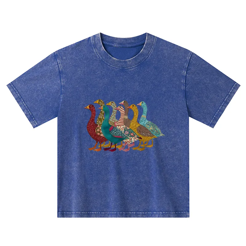 Tokyo-Tiger All Kinds Of Ducks Kids Washed T-Shirt