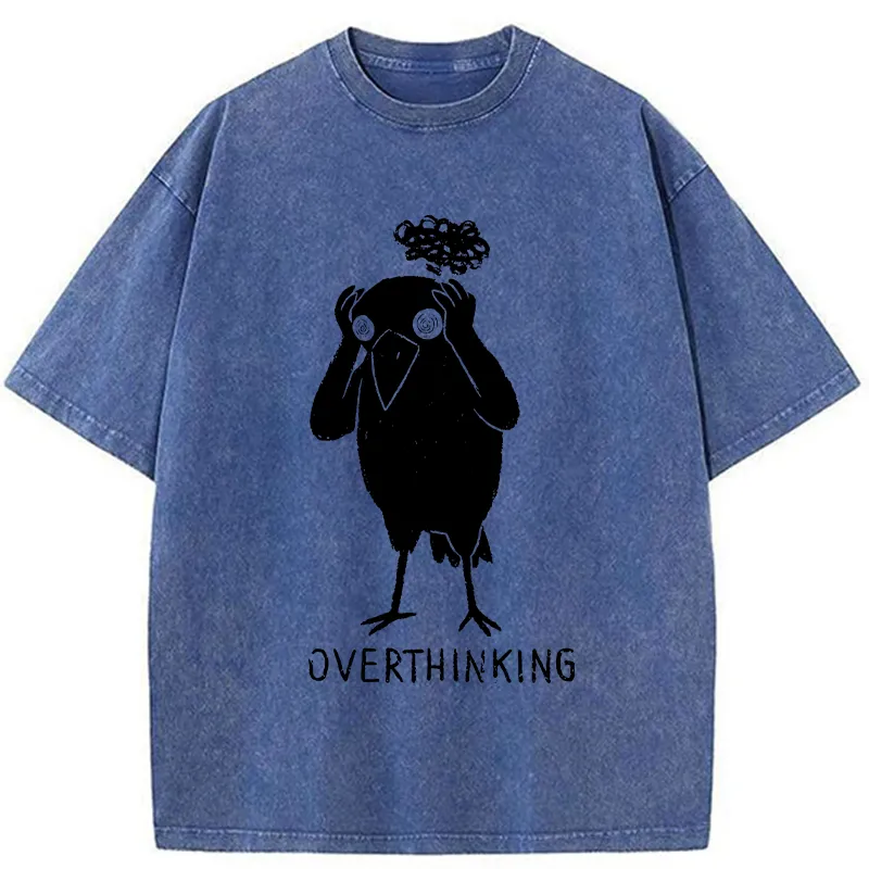 Tokyo-Tiger Crow Lost In Thought Washed T-Shirt