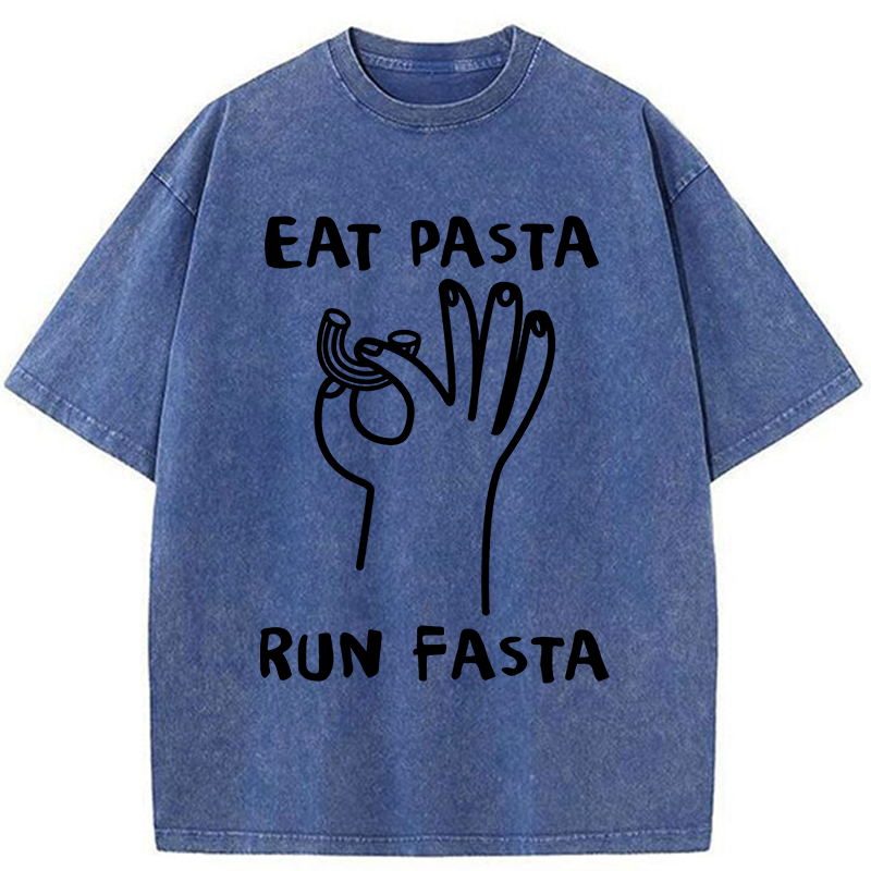 Tokyo-Tiger Eat Delicious Pasta Washed T-Shirt