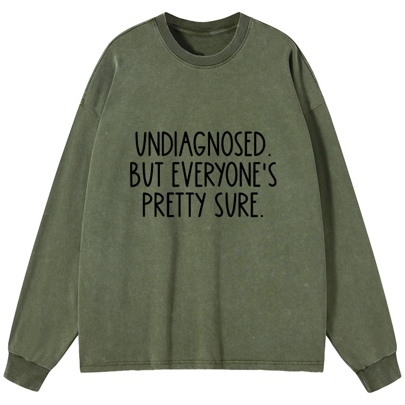 Tokyo-Tiger Self-diagnosed Illness Funny Washed Long Sleeve T-Shirt