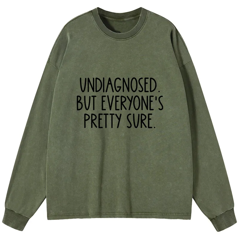 Tokyo-Tiger Self-diagnosed Illness Funny Washed Long Sleeve T-Shirt