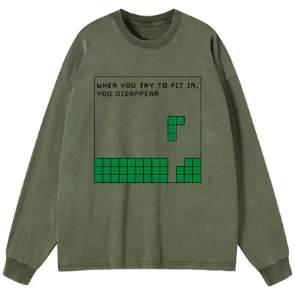 Tokyo-Tiger Be Your Unique Self Washed Long Sleeve T-Shirt