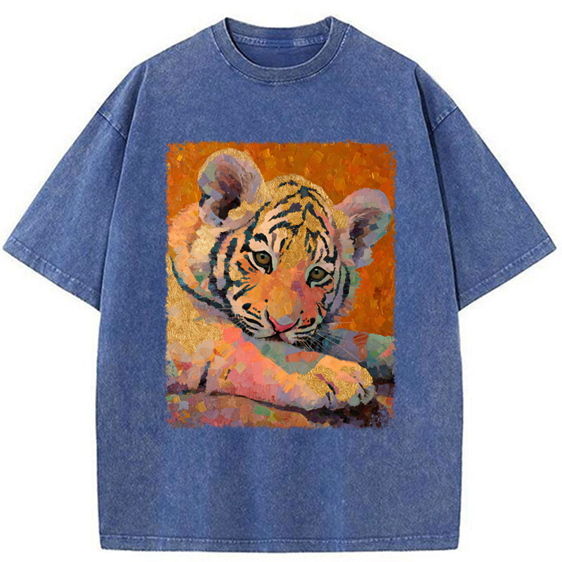 Tokyo-Tiger The Cute Tiger Baby Washed T-Shirt