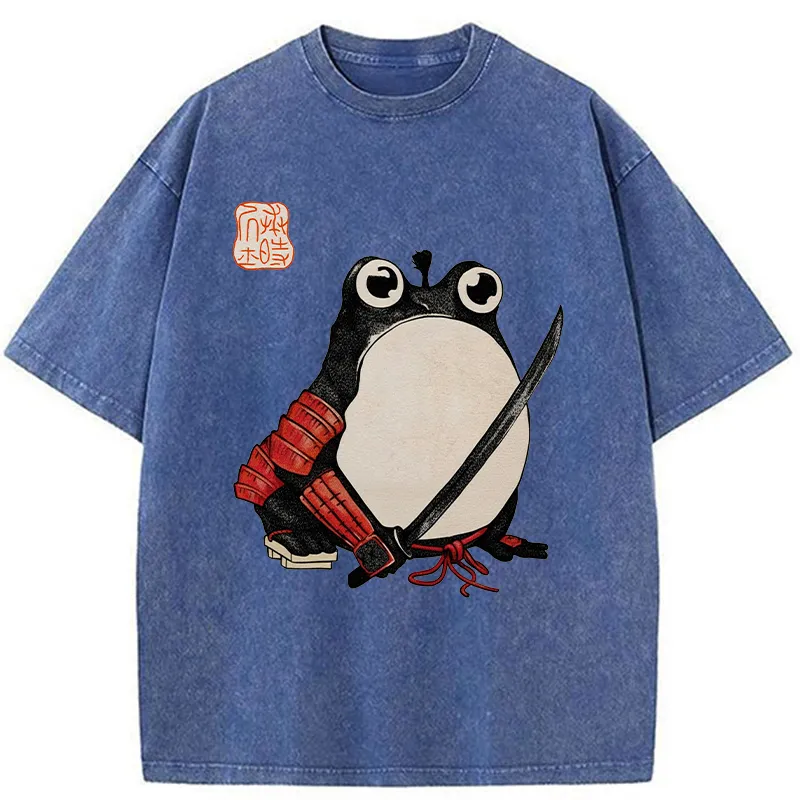 Tokyo-Tiger Silly Samurai Frog Washed T-Shirt