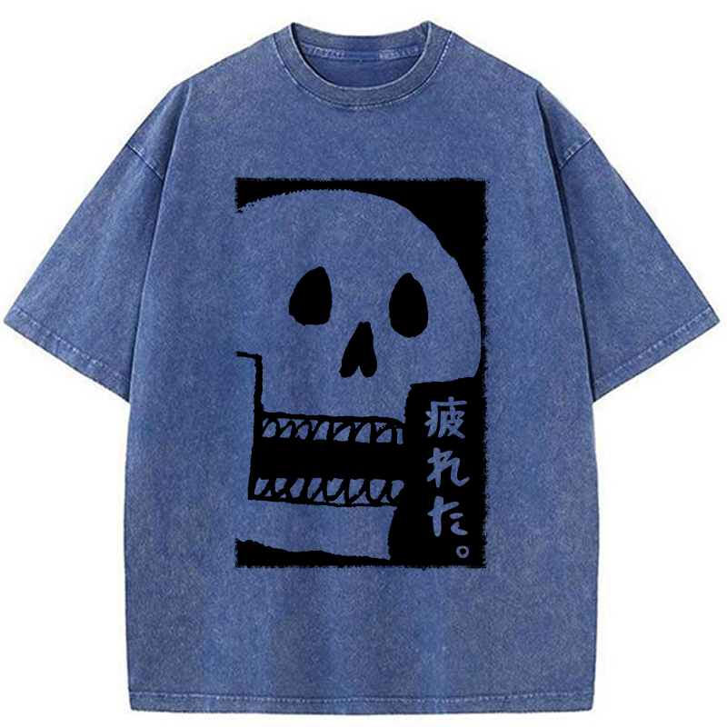 Tokyo-Tiger Tired skeleton Washed T-Shirt