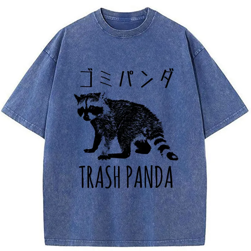 Tokyo-Tiger Funny Trash Panda Washed T-Shirt