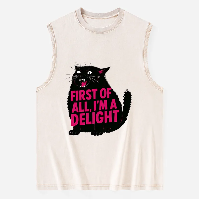 Tokyo-Tiger Roaring Black Cat Washed Tank
