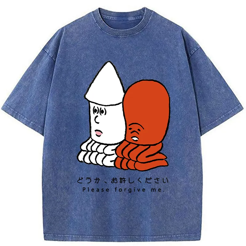 Tokyo-Tiger Please Forgive Octopus Washed T-Shirt