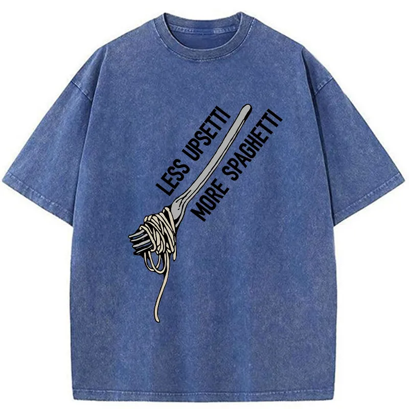 Tokyo-Tiger Less Upset More Spaghetti Washed T-Shirt