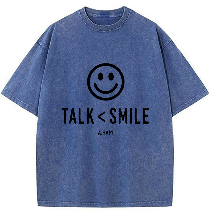 Tokyo-Tiger Talk Less Smile More Washed T-Shirt