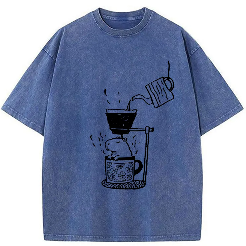 Tokyo-Tiger Japanese-style Bathing Funny Washed T-Shirt