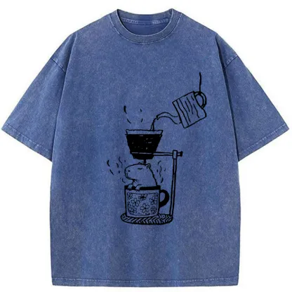Tokyo-Tiger Japanese-style Bathing Funny Washed T-Shirt