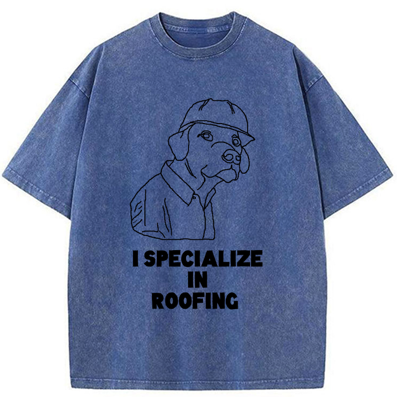 Tokyo-Tiger I Specialize In Roofing Washed T-Shirt