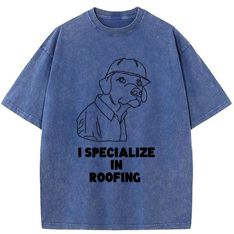 Tokyo-Tiger I Specialize In Roofing Washed T-Shirt