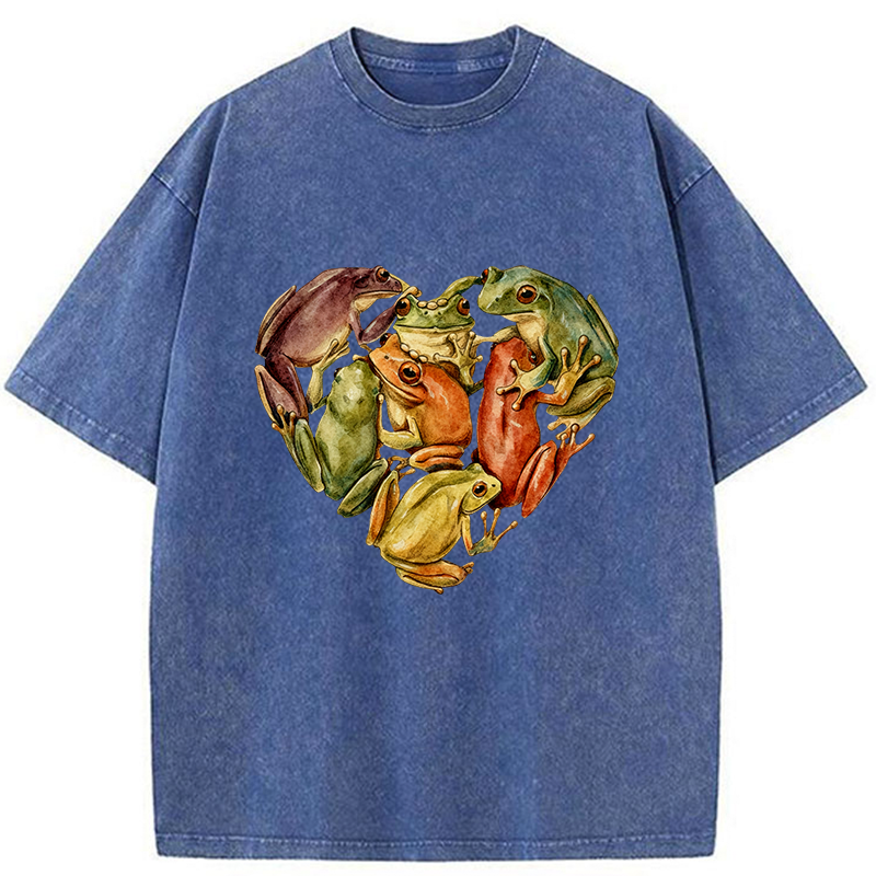 Tokyo-Tiger My Heart Is Filled With Frogs Washed T-Shirt