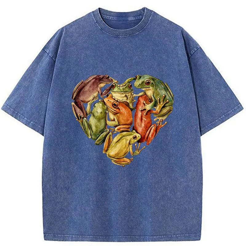Tokyo-Tiger My Heart Is Filled With Frogs Washed T-Shirt