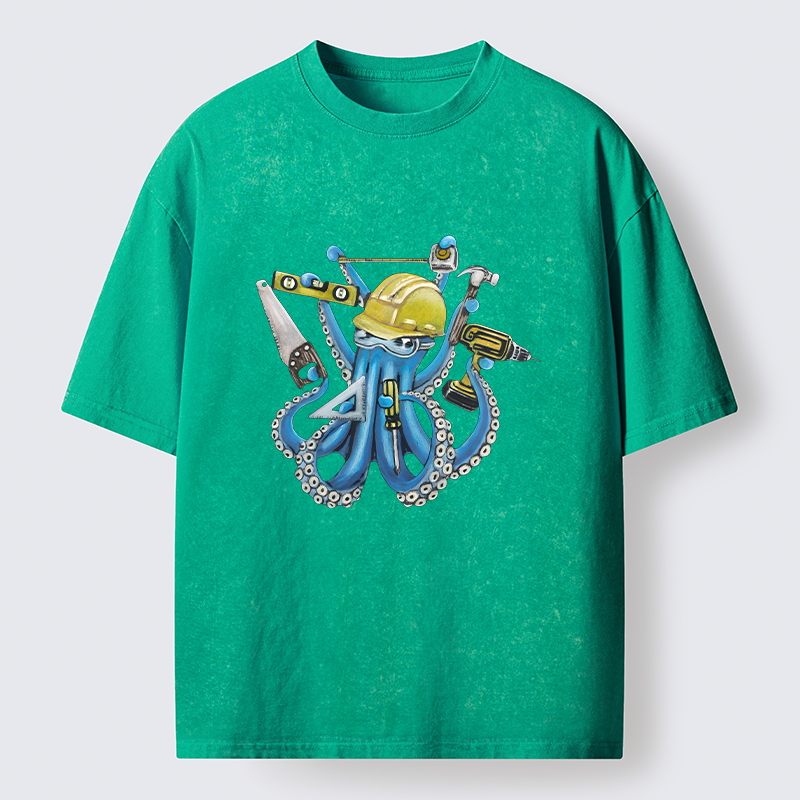 Tokyo-Tiger Architect Octopus Washed T-Shirt