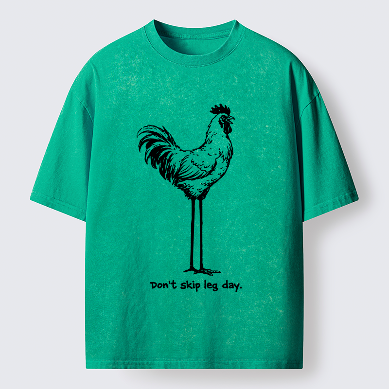 Tokyo-Tiger Don't Skip Leg Day Washed T-Shirt