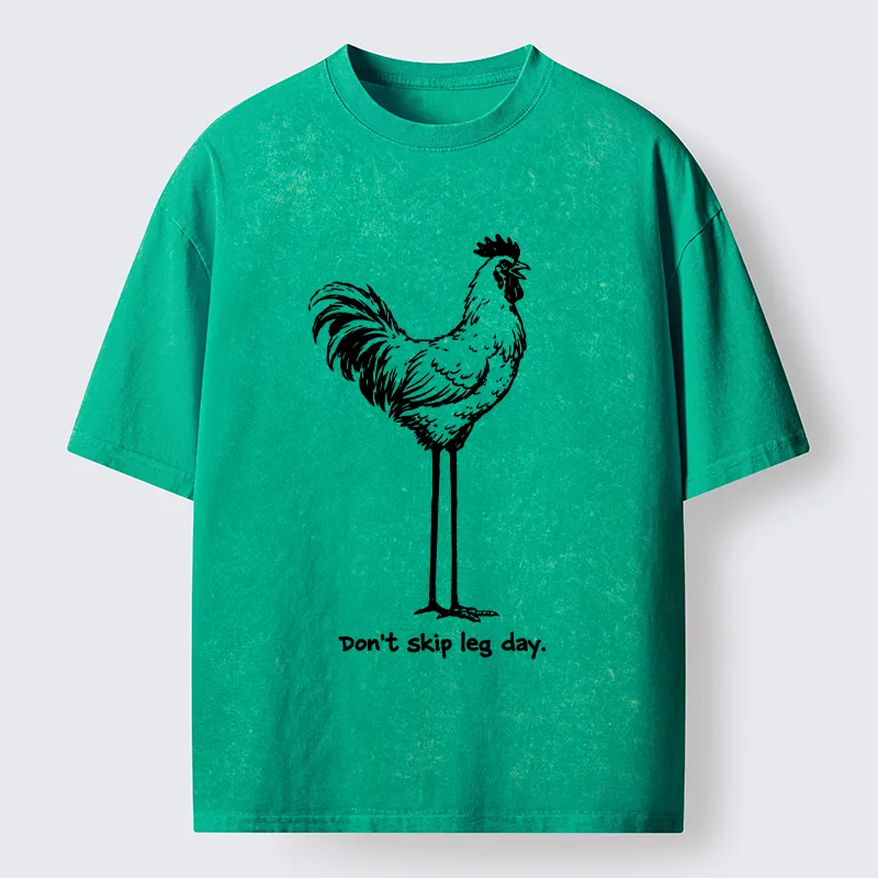 Tokyo-Tiger Don't Skip Leg Day Washed T-Shirt