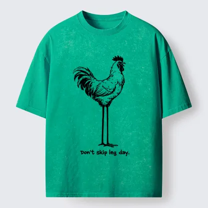 Tokyo-Tiger Don't Skip Leg Day Washed T-Shirt