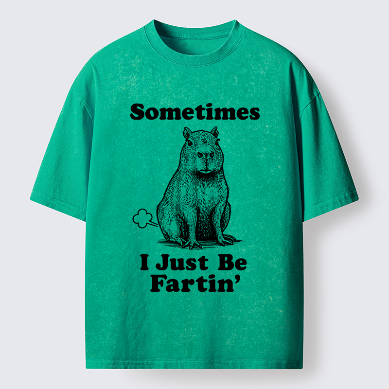 Tokyo-Tiger Farting Capybaras Washed T-Shirt