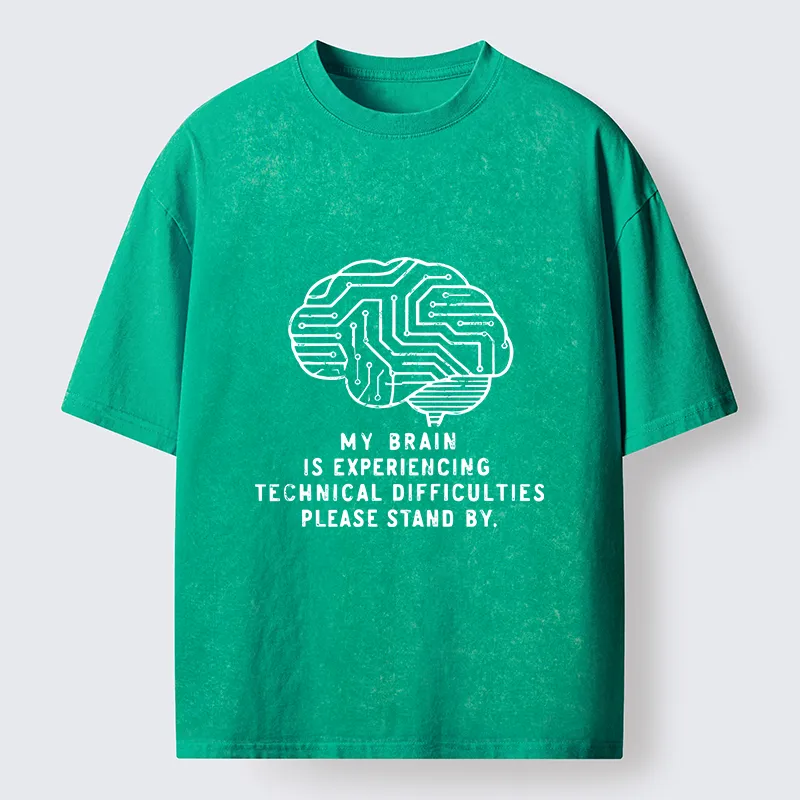 Tokyo-Tiger Brain Technology Malfunction Washed T-Shirt