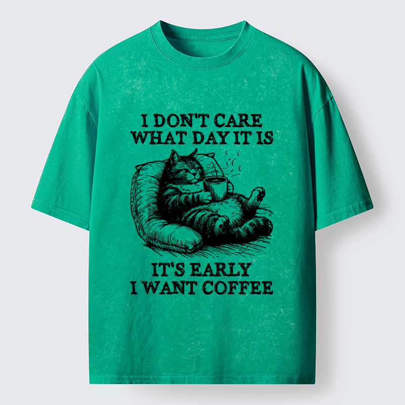 Tokyo-Tiger Have A Cup Of Coffee Before Doing Anything Washed T-Shirt