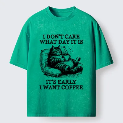 Tokyo-Tiger Have A Cup Of Coffee Before Doing Anything Washed T-Shirt