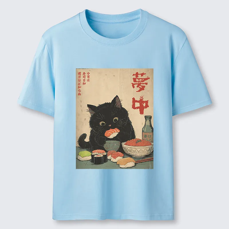 Tokyo-Tiger The Black Cat’s Sushi Night Classic T-Shirt