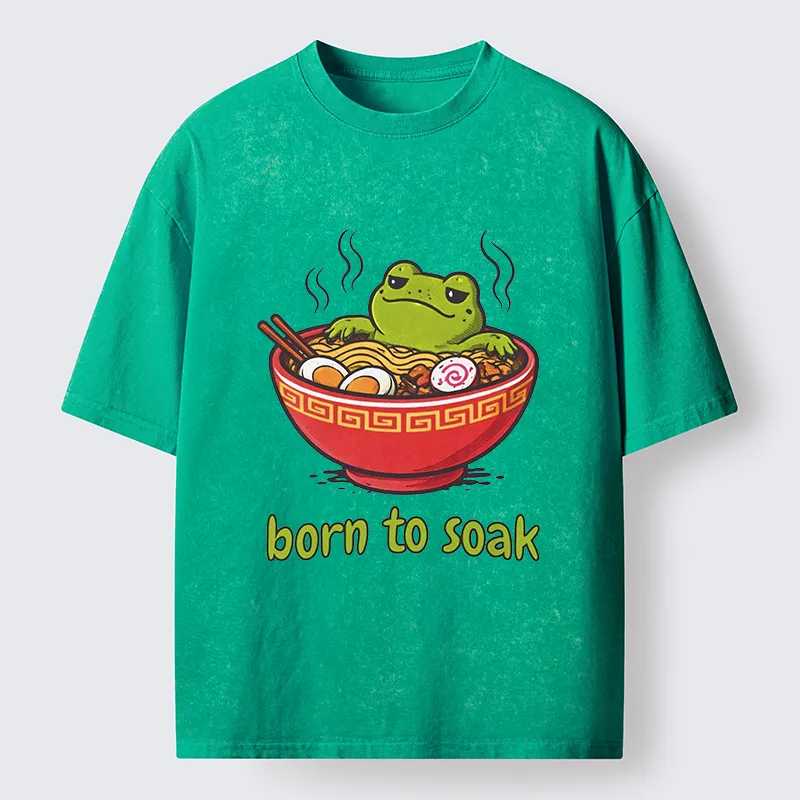 Tokyo-Tiger Frog Born To Soak Washed T-Shirt