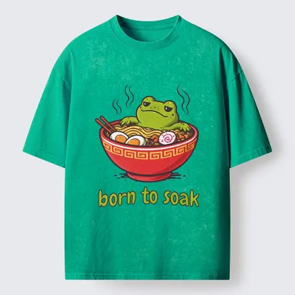 Tokyo-Tiger Frog Born To Soak Washed T-Shirt