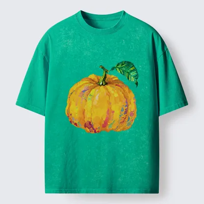 Tokyo-Tiger Pumpkin Art Washed T-Shirt