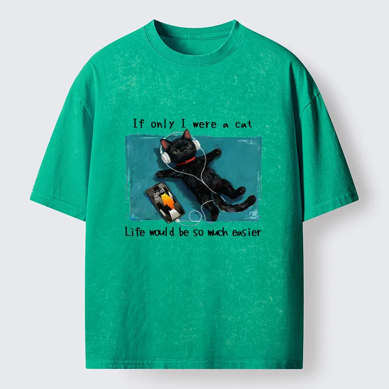 Tokyo-Tiger If Only I Were A Cat Washed T-Shirt