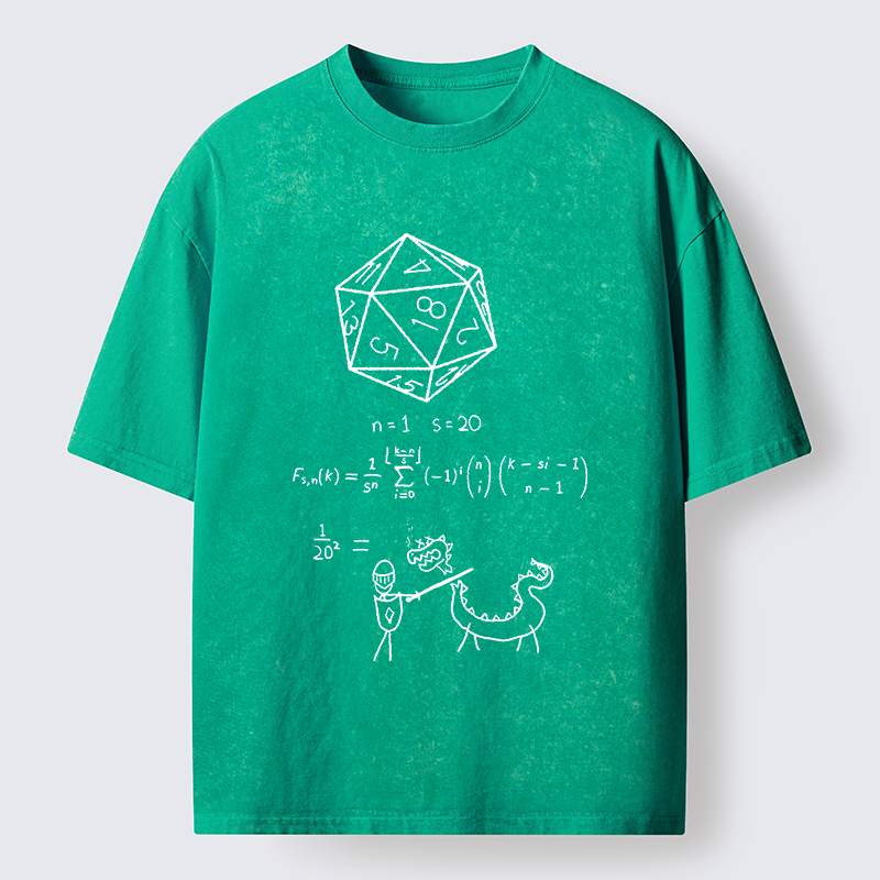 Tokyo-Tiger Twenty-sided Die Funny Washed T-Shirt