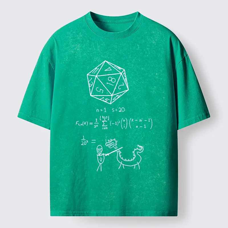 Tokyo-Tiger Twenty-sided Die Funny Washed T-Shirt