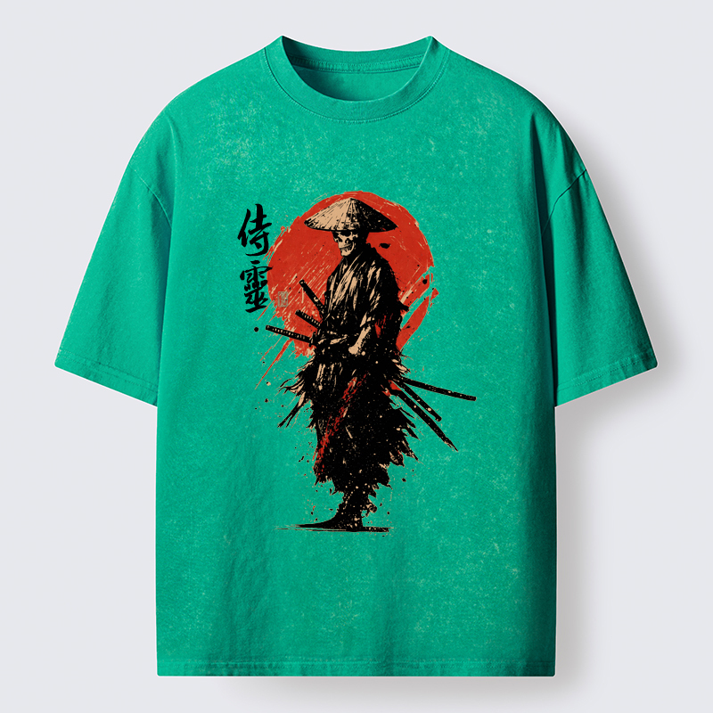 Tokyo-Tiger Ghost Samurai Washed T-Shirt