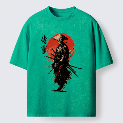 Tokyo-Tiger Ghost Samurai Washed T-Shirt