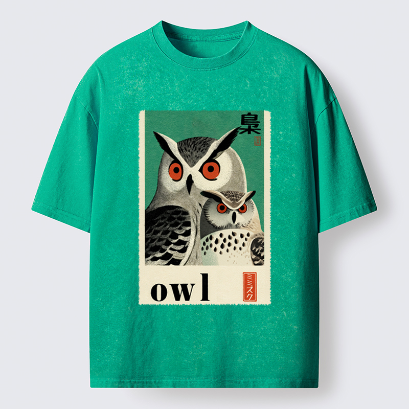 Tokyo-Tiger Eagle Owls Washed T-Shirt