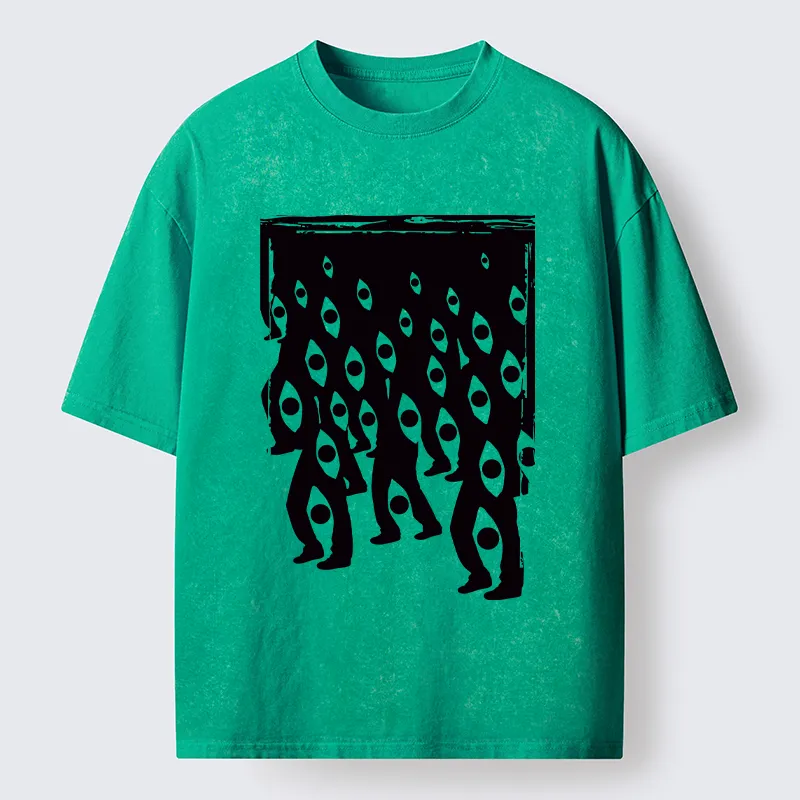 Tokyo-Tiger Misaligned Vision Art Washed T-Shirt