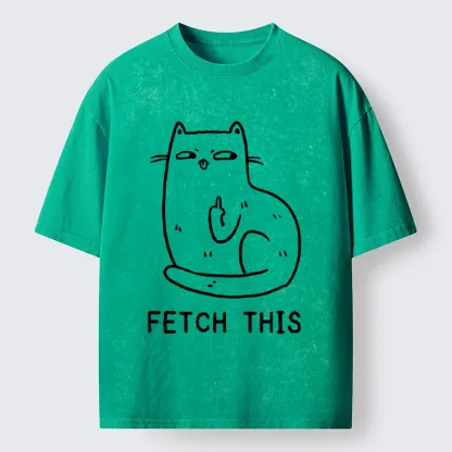 Tokyo-Tiger Cat Fetch This Washed T-Shirt
