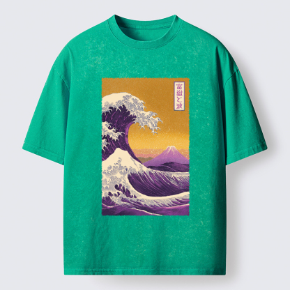 Tokyo-Tiger Raging Waves Washed T-Shirt