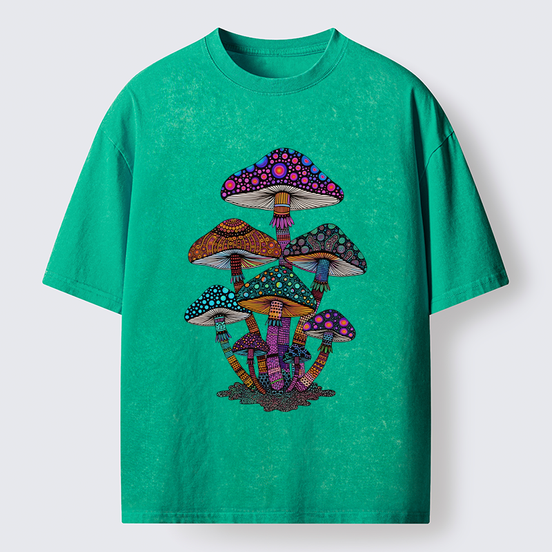 Tokyo-Tiger Beautiful Poisonous Mushrooms Washed T-Shirt